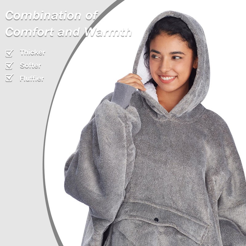 Catalonia Oversized Wearable Blanket Hoodie Sweatshirt, Comfortable Sherpa Lounging Pullover for Adults Men Women Teenagers Wife Girlfriend Gift - Image 4